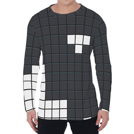 White Brick Puzzle Video Game Print Men's Long Sleeve T-Shirt