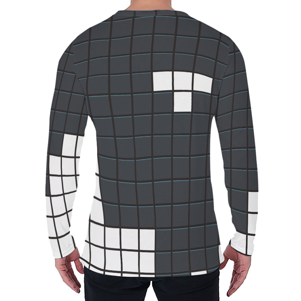 White Brick Puzzle Video Game Print Men's Long Sleeve T-Shirt