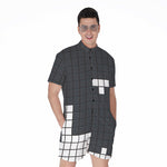 White Brick Puzzle Video Game Print Men's Rompers