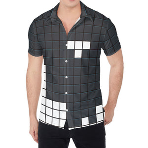 White Brick Puzzle Video Game Print Men's Shirt