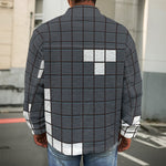 White Brick Puzzle Video Game Print Men's Shirt Jacket