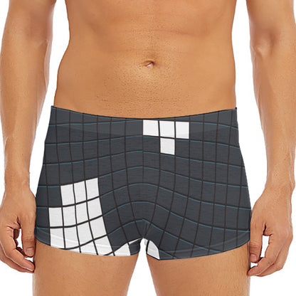 White Brick Puzzle Video Game Print Men's Short Boxer Briefs