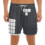 White Brick Puzzle Video Game Print Men's Split Running Shorts