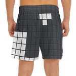 White Brick Puzzle Video Game Print Men's Split Running Shorts