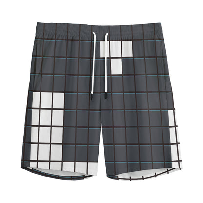 White Brick Puzzle Video Game Print Men's Sports Shorts