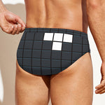 White Brick Puzzle Video Game Print Men's Swim Briefs