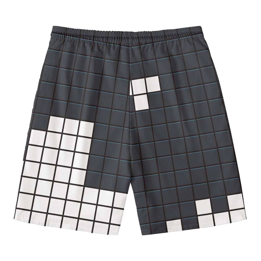 White Brick Puzzle Video Game Print Men's Swim Trunks