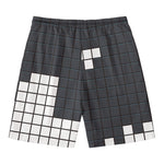 White Brick Puzzle Video Game Print Men's Swim Trunks
