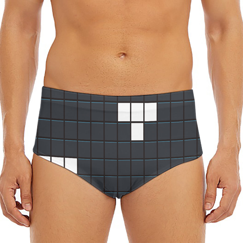 White Brick Puzzle Video Game Print Men's Triangle Swim Briefs