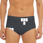 White Brick Puzzle Video Game Print Men's Triangle Swim Briefs