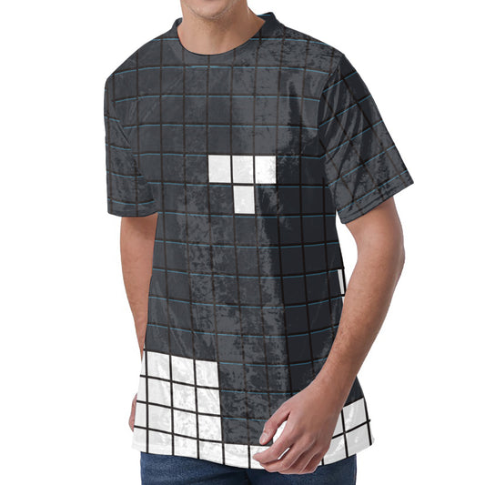 White Brick Puzzle Video Game Print Men's Velvet T-Shirt