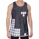 White Brick Puzzle Video Game Print Men's Velvet Tank Top