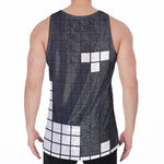 White Brick Puzzle Video Game Print Men's Velvet Tank Top