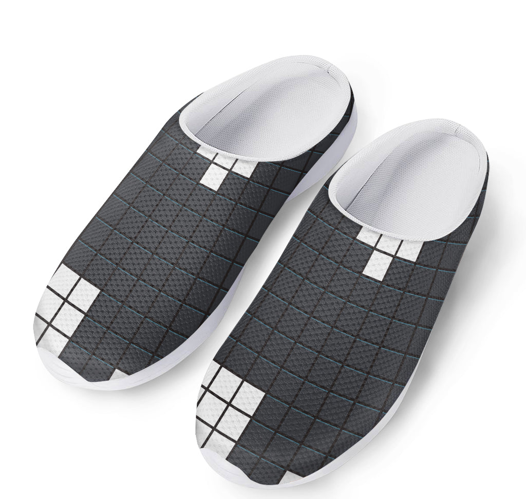 White Brick Puzzle Video Game Print Mesh Casual Shoes
