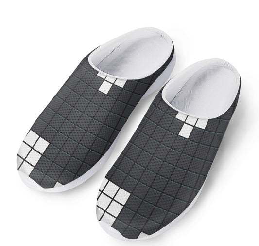 White Brick Puzzle Video Game Print Mesh Casual Shoes