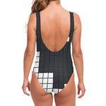 White Brick Puzzle Video Game Print One Piece Swimsuit