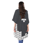 White Brick Puzzle Video Game Print Open Front Beach Cover Up