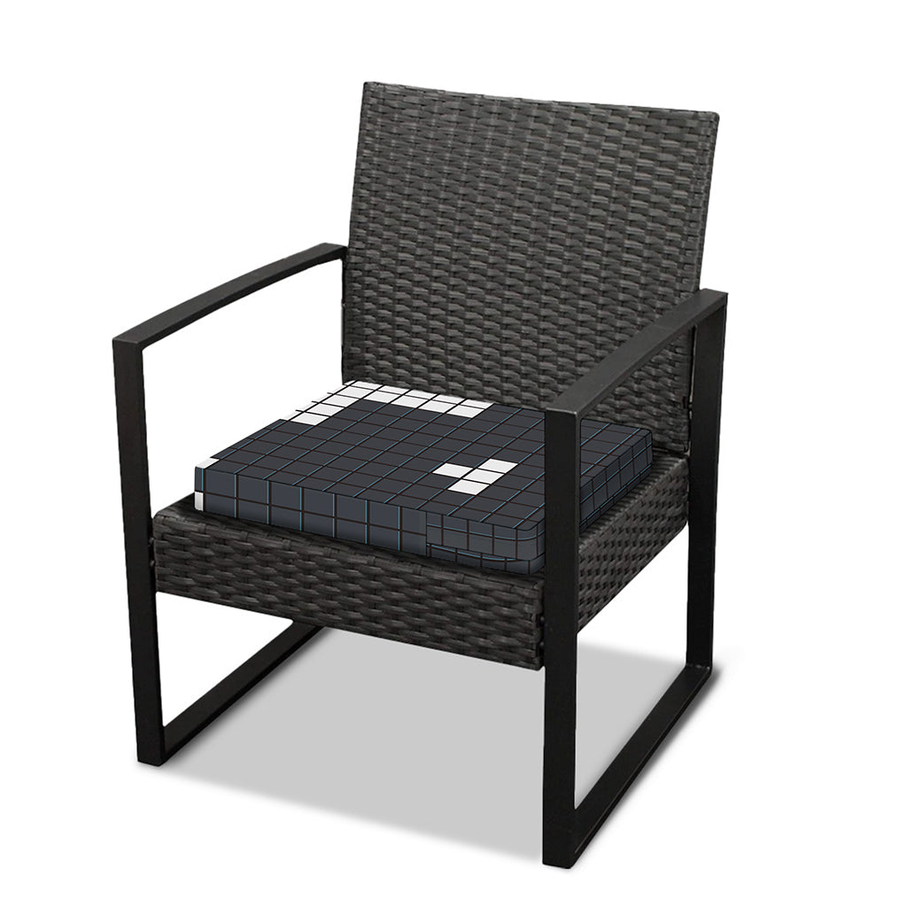 White Brick Puzzle Video Game Print Outdoor Seat Cushion Cover
