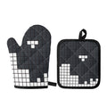 White Brick Puzzle Video Game Print Oven Mitt And Pot Holder Set