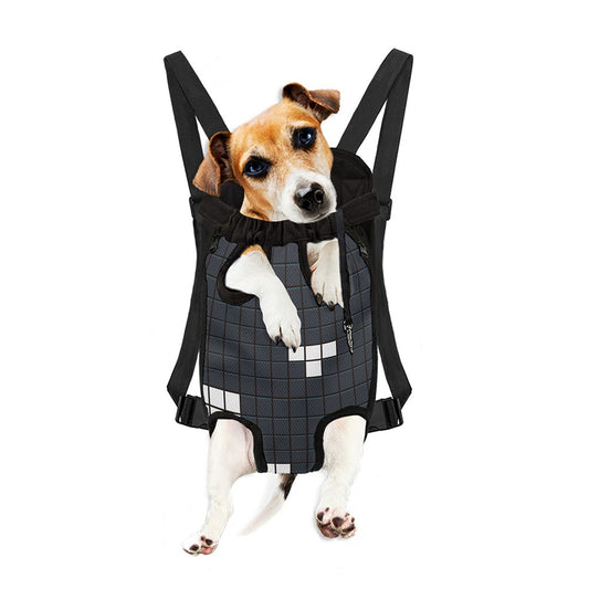 White Brick Puzzle Video Game Print Pet Carrier Backpack