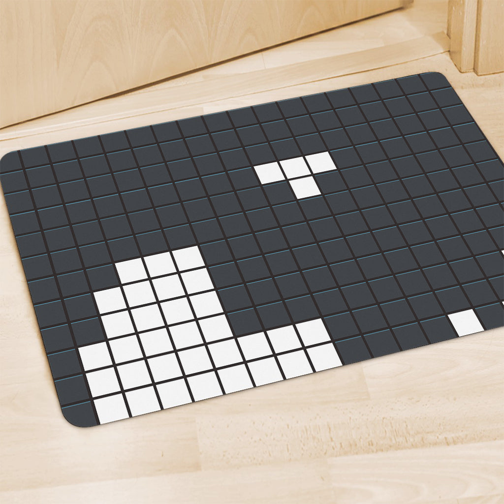 White Brick Puzzle Video Game Print Polyester Doormat