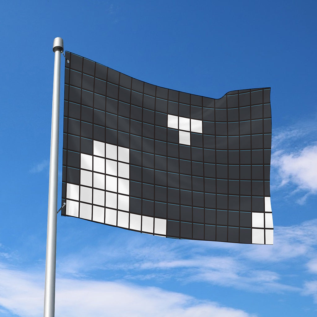 White Brick Puzzle Video Game Print Polyester Flag