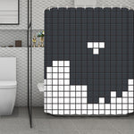White Brick Puzzle Video Game Print Polyester Shower Curtain