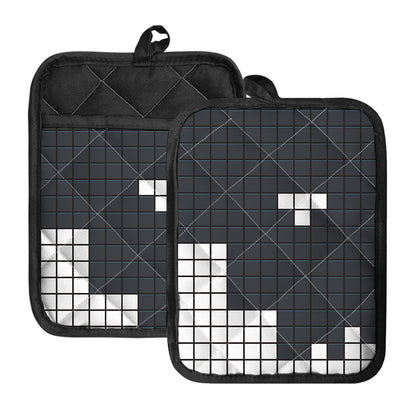 White Brick Puzzle Video Game Print Pot Holders With Pocket