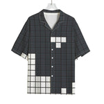 White Brick Puzzle Video Game Print Rayon Hawaiian Shirt