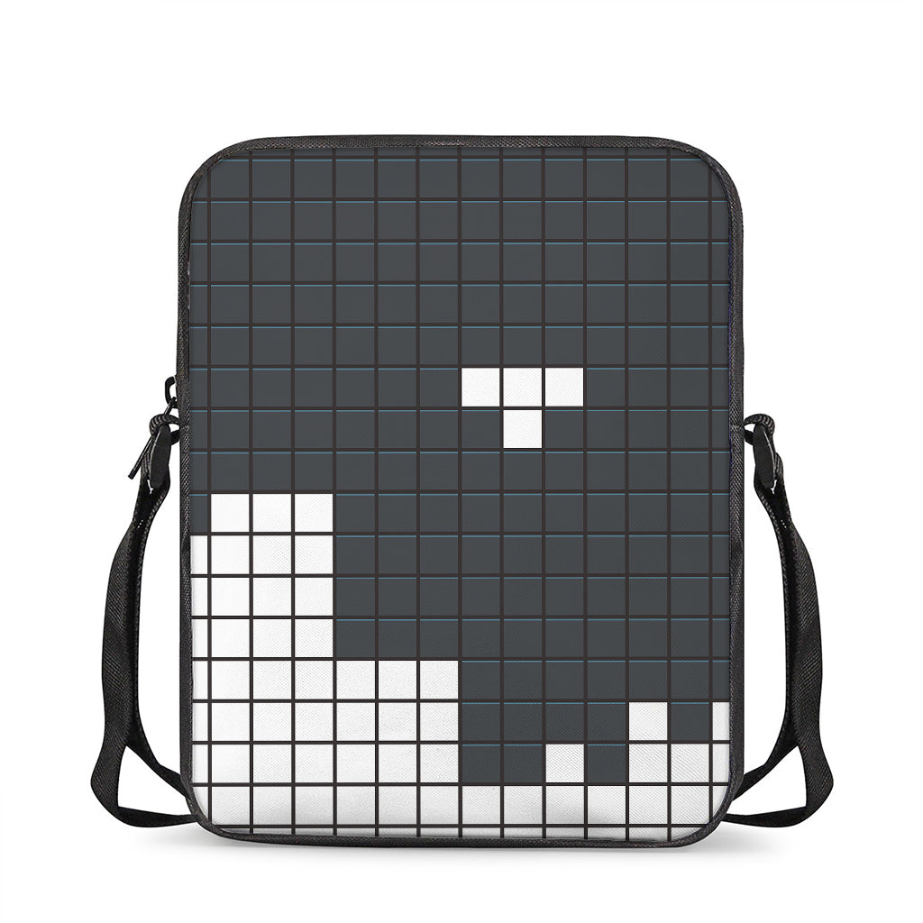 White Brick Puzzle Video Game Print Rectangular Crossbody Bag