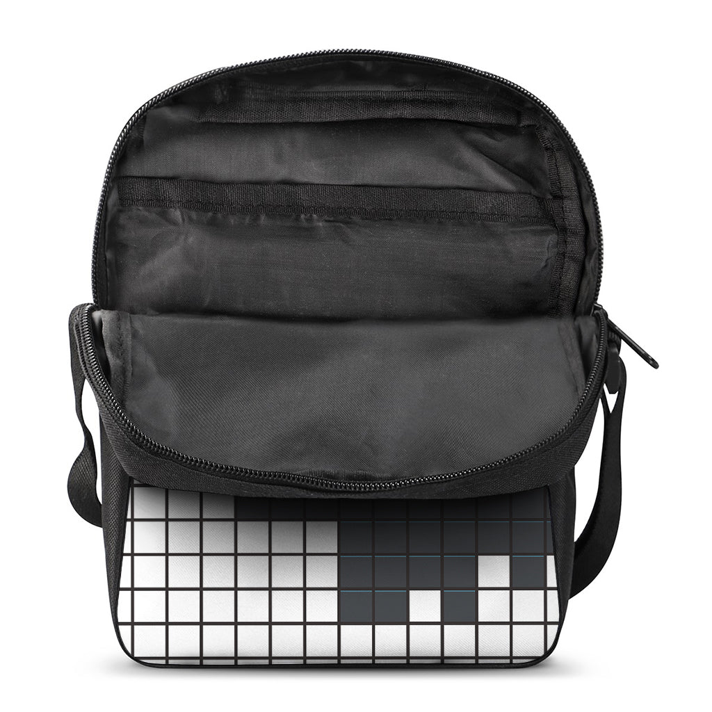 White Brick Puzzle Video Game Print Rectangular Crossbody Bag