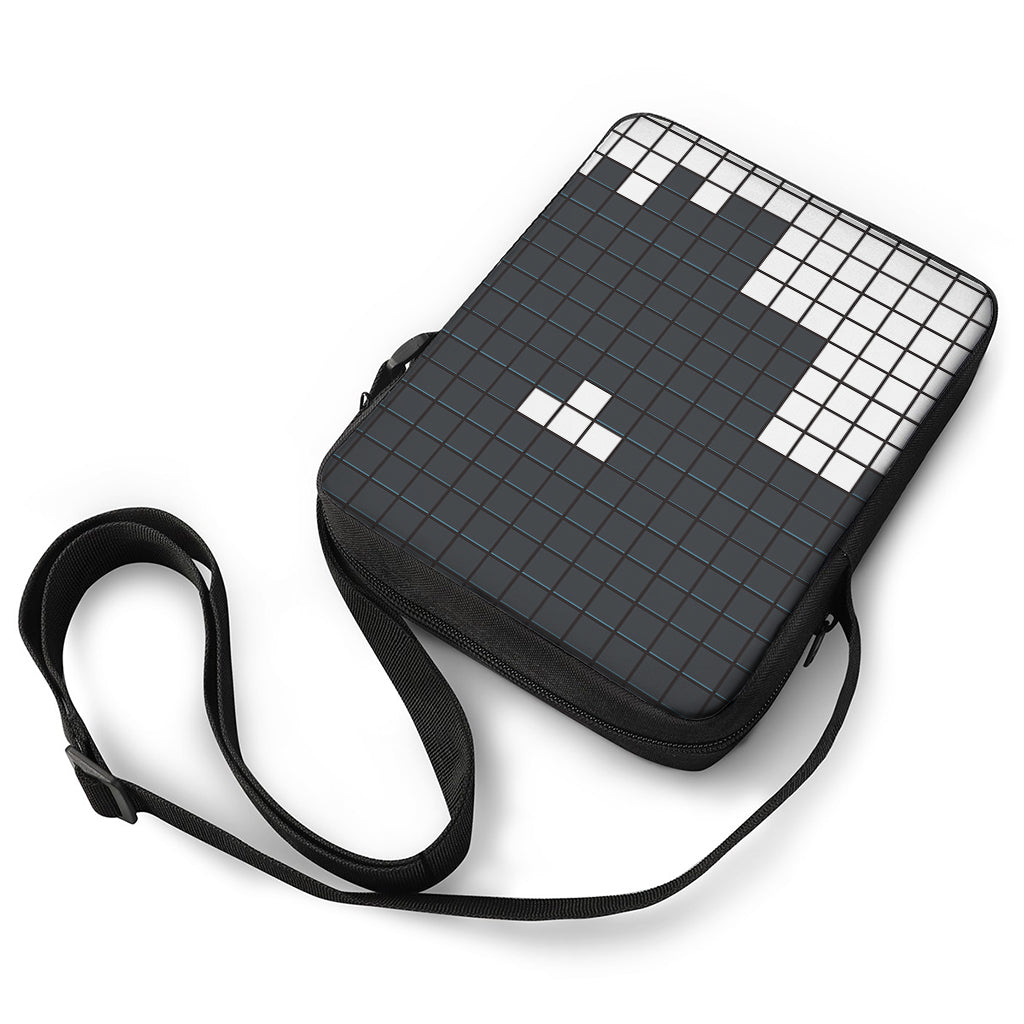 White Brick Puzzle Video Game Print Rectangular Crossbody Bag