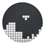 White Brick Puzzle Video Game Print Round Blanket