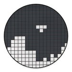 White Brick Puzzle Video Game Print Round Floor Mat