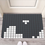 White Brick Puzzle Video Game Print Rubber Doormat
