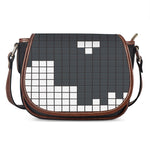 White Brick Puzzle Video Game Print Saddle Bag
