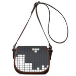 White Brick Puzzle Video Game Print Saddle Bag