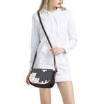 White Brick Puzzle Video Game Print Saddle Bag