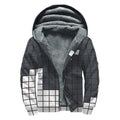 White Brick Puzzle Video Game Print Sherpa Lined Zip Up Hoodie