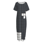 White Brick Puzzle Video Game Print Short Sleeve Long Nightdress