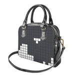 White Brick Puzzle Video Game Print Shoulder Handbag