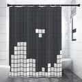 White Brick Puzzle Video Game Print Shower Curtain