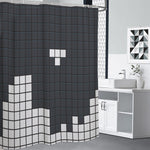 White Brick Puzzle Video Game Print Shower Curtain