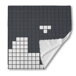 White Brick Puzzle Video Game Print Silk Bandana