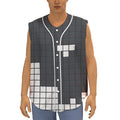 White Brick Puzzle Video Game Print Sleeveless Baseball Jersey
