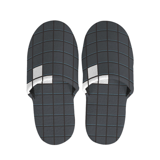 White Brick Puzzle Video Game Print Slippers
