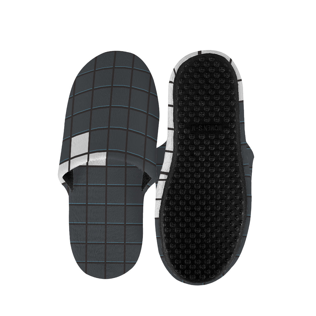 White Brick Puzzle Video Game Print Slippers
