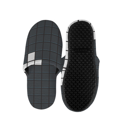 White Brick Puzzle Video Game Print Slippers