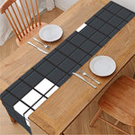 White Brick Puzzle Video Game Print Table Runner