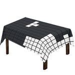 White Brick Puzzle Video Game Print Tablecloth